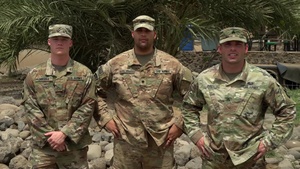 U.S. Army Sergeant Christopher Ball, U.S. Army Specialist Tracy Stremming, and U.S. Army Private Hunter Holman