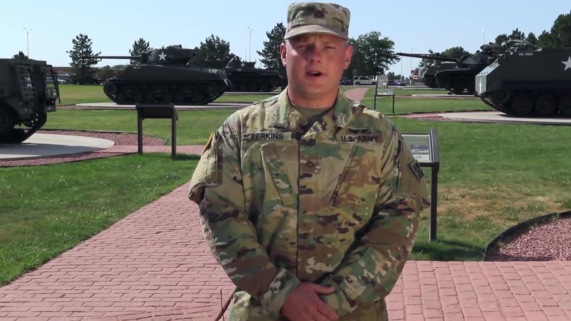 U.S. Army Pfc. Ryan Perkins, Chinook Mechanic, 4th Combat Aviation Brigade, 4th Infantry Division, shouts out to the Oakland A&#39;s for their home game on the Fourth of July from Fort Carson, Colorado.