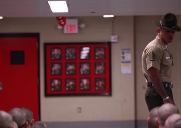 Drill Instructors Meet New Recruits