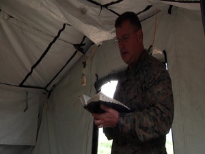 Chaplain Counsels Marines, Sailors During Field Operations