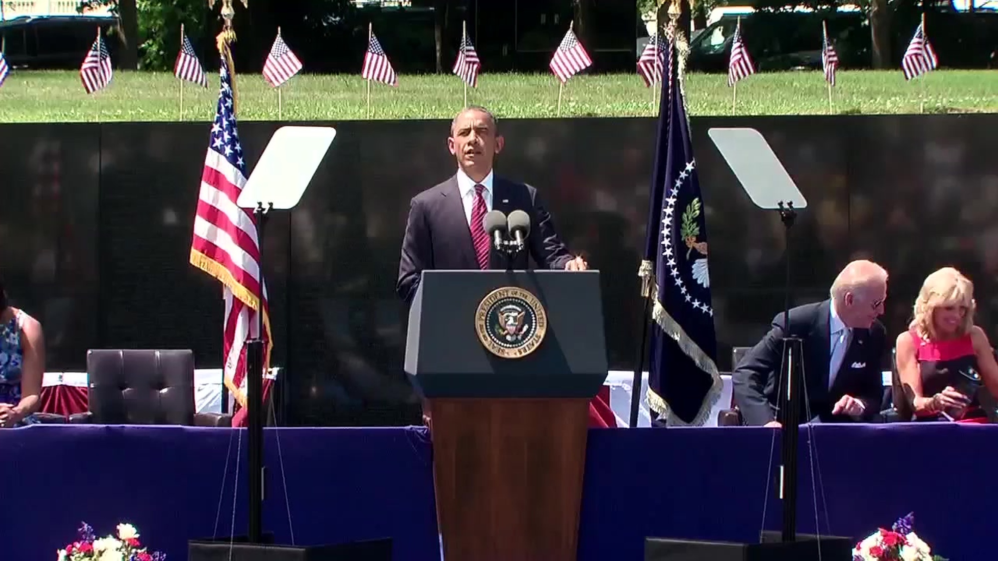 Remarks at the Vietnam Wall by President Barack Obama at the Commemoration Ceremony of the 50th Anniversary of the Vietnam War, May 28th, 2012, Washington, DC.  Please visit www.VietnamWar50th.com for more information.  Join the nation...thank a Vietnam Veteran!