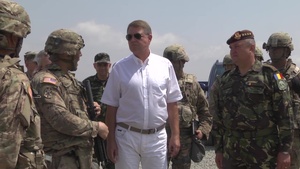 President of Romania visits US troops at MK Air Base, Romania