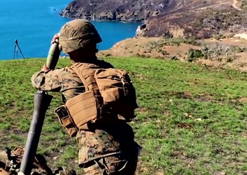 31st MEU mortarmen rain steel during Talisman Saber 17