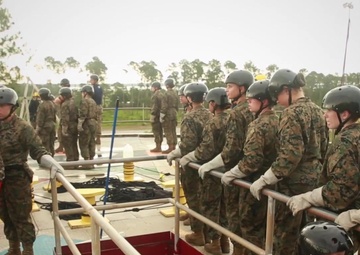 Recruits Practice Rappel Techniques on Parris Island