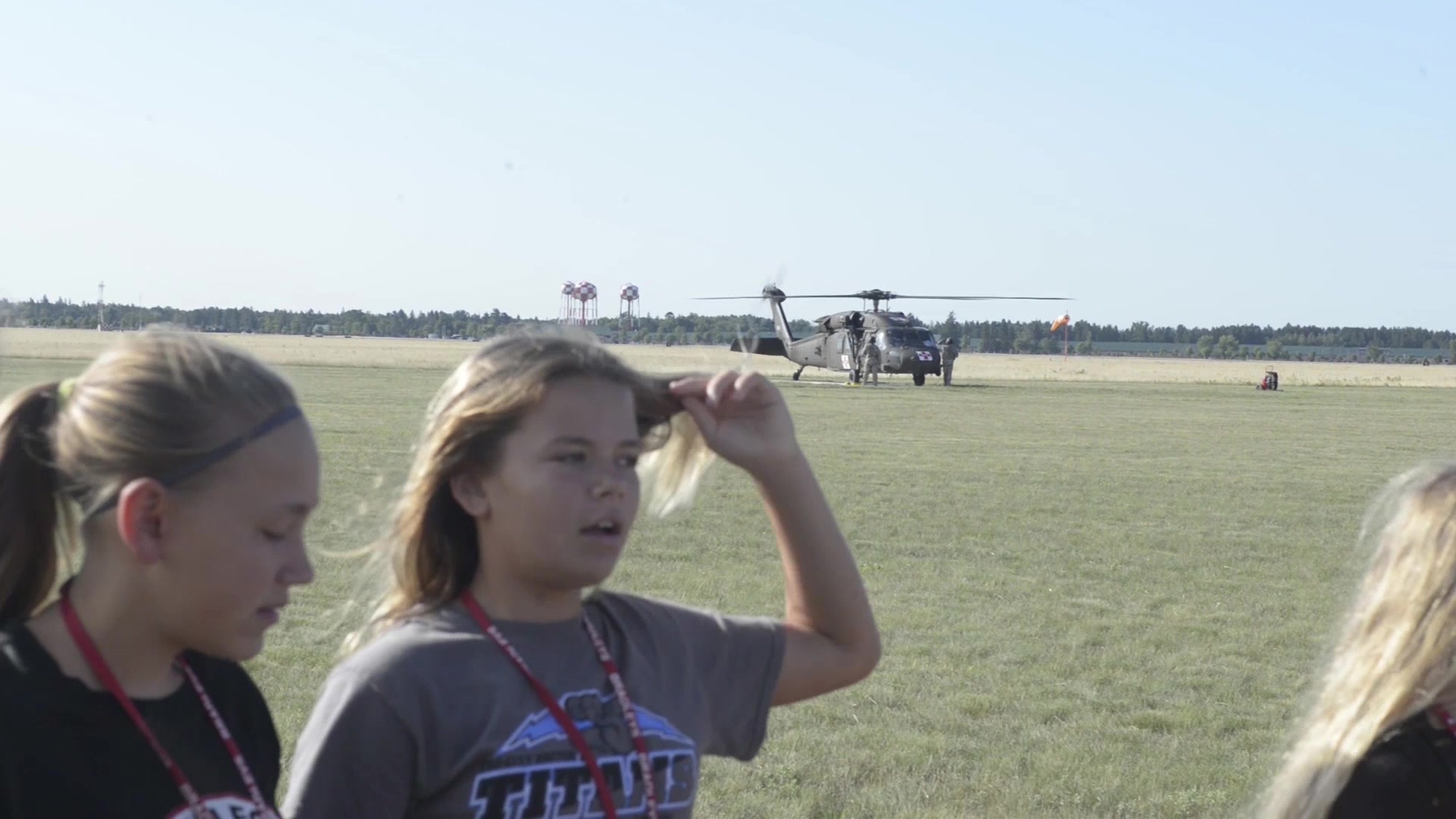 Kids and young teens from the Minnesota National Guard Youth Camp are able to see a UH-60 Blackhawk from Charlie Company (Air Ambulance), 2nd Battalion, 211th Aviation Regiment and a C-130 Hercules from the 133rd Airlift Wing both based in St. Paul, Minn. on Aug. 3, 2017. The MNGYC is in its 27th year heavily relies on donations and volunteers for the success of the week long camp it offers kids and teens affiliated with members of the Minnesota National Guard.  If you’d like to learn more about this unique camp, visit: http://mngyc.org