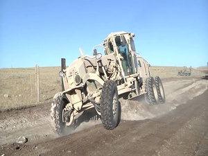U.S. Army Reserve engineers build road on Blackfeet Nation Indian Reservation