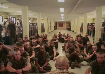 New Marines Receive Advise From Their Parris Island Drill Instructors