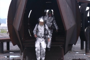 Marine firefighters Simulate C-130 Crash (Package/Pkg)
