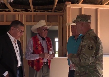 Military, Crow Leaders Tour Veteran Home Construction Site