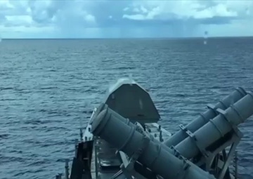 USS Coronado Harpoon Missile Launch Clip 4