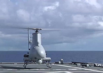 MQ-8B Fire Scout operations during haproon missile launch