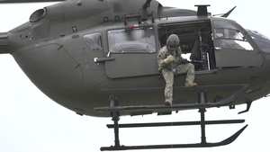 Oklahoma National Guardsmen ready the hoist