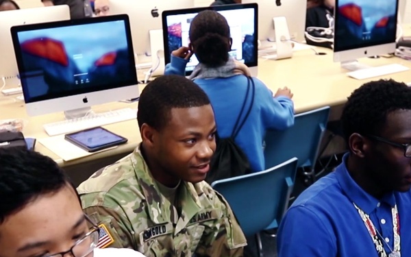 Winn Ambassadors help student register for college