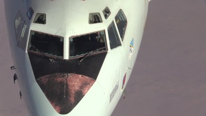 KC-135 refuels E-3 Sentry over Iraq