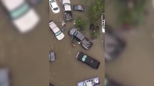 Coast Guard air crew conducts rescue in Beaumont, Texas