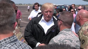 President Donald Trump visits Ellington Field