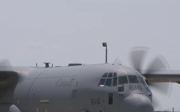 B-Roll Package -- Royal Canadian Air Force arrives with Hurricane Harvey Relief Supplies
