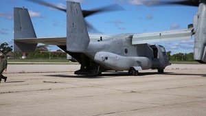 B-Roll of MV-22 Osprey Flights With Detroit Citizens