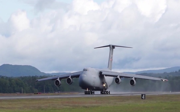 Footage of 0461, the final C-5A departs Westover ARB