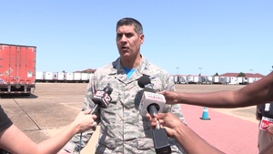 Press Conf at Maxwell AFB Discussing Maxwell's Role in Assisting FEMA Ops