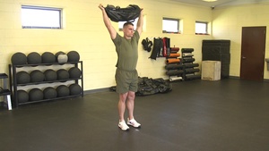 Sandbag Overhead Lateral Lunge