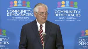 Secretary of State Tillerson at the Community of Democracies Ministerial
