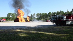 Swamp Fox firefighters re-qualify on aircraft fire simulator