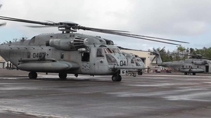CH-53E Super Stallion helicopters depart Muñiz Air National Guard Base