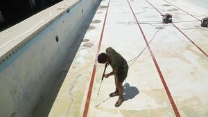 U.S. Marine Cleans Pool During Southern Partnership Station 17