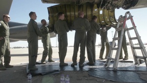 B-52 aircrew help maintenance in Moron Air Base