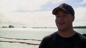 USS Emory S. Land divers at Diego Garcia