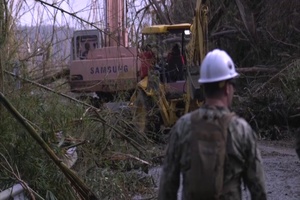 U.S. Marines, Sailors join efforts with local residents to clear roads in Puerto Rico