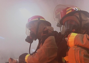 USS Green Bay Fights Fires