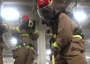 USS Green Bay Fights Fires