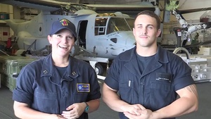 Navy Lt. Christina Sears and Seaman Chad Swysgood - New England Patriots