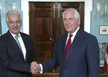 Secretary of State Rex Tillerson meets with Pakistani Foreign Minister Khawaja Muhammad Asif