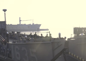 B-roll of Marines, Sailors load LCUs following Fleet Week B-Roll