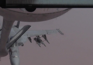 KC-135 refuels U.S. and Belgium fighters