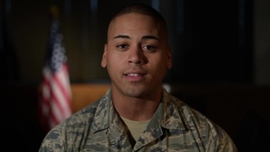 Senior Airman Alex Matos greeting