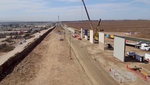 Wall Prototype Construction Aerial B-Roll 10/17/17