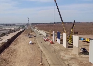 Wall Prototype Construction Aerial B-Roll 10/17/17