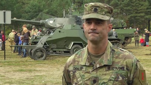 Dagger Brigade Soldiers display vehicle for Polish community BROLL