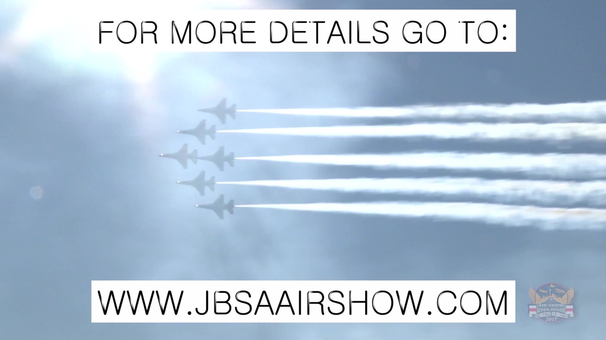 A quick info video providing details of the 2017 Joint Base San Antonio Air Show, November 4-5th at JBSA-Kelly Field.