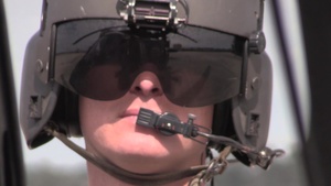 Soldiers from Golf Company 1-168 Medevac perform hoist training