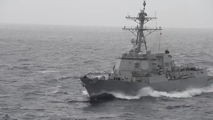 USS Sampson Pulls Alongside USS Theodore Roosevelt