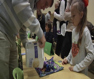 Iwakuni 2nd graders build creature catchers (B-Roll)