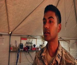 Capt. Prabu Selvam provides medical Care at Aguadilla, Puerto Rico as part of hurricane relief