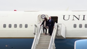 Vice President Mike Pence lands at Joint Base San Antonio-Randolph, TX