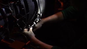 Sailors aboard USS Theodore Roosevelt Perform Aircraft Maintenance