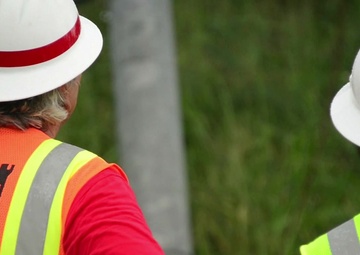 Line work in Aguadilla, Puerto Rico